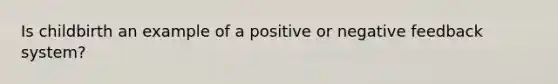 Is childbirth an example of a positive or negative feedback system?