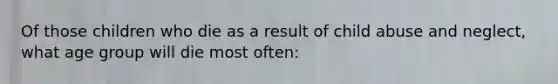 Of those children who die as a result of child abuse and neglect, what age group will die most often: