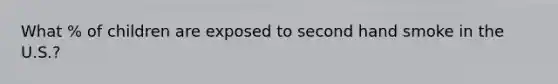 What % of children are exposed to second hand smoke in the U.S.?