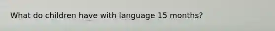 What do children have with language 15 months?