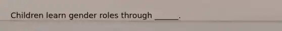 Children learn gender roles through ______.