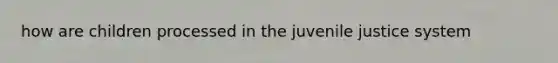 how are children processed in the juvenile justice system