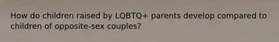 How do children raised by LQBTQ+ parents develop compared to children of opposite-sex couples?