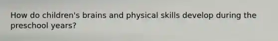 How do children's brains and physical skills develop during the preschool years?