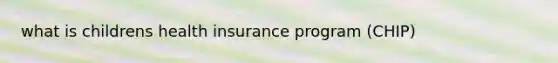 what is childrens health insurance program (CHIP)