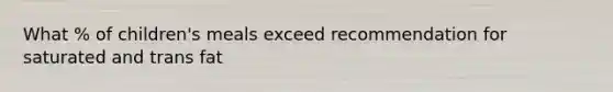What % of children's meals exceed recommendation for saturated and trans fat