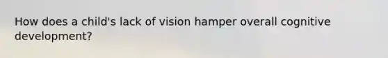 How does a child's lack of vision hamper overall cognitive development?