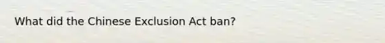 What did the Chinese Exclusion Act ban?