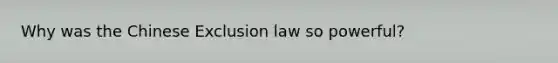 Why was the Chinese Exclusion law so powerful?