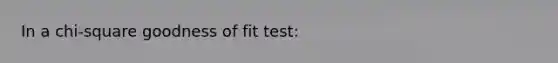 In a chi-square goodness of fit test: