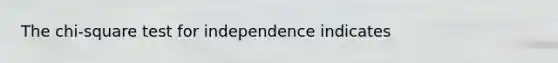 The chi-square test for independence indicates