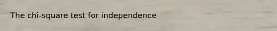 The chi-square test for independence