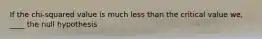 If the chi-squared value is much less than the critical value we, ____ the null hypothesis