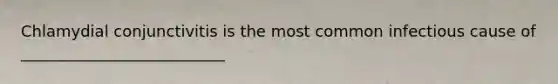 Chlamydial conjunctivitis is the most common infectious cause of __________________________