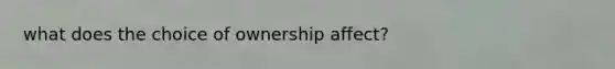 what does the choice of ownership affect?