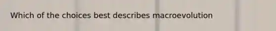 Which of the choices best describes macroevolution