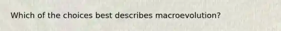Which of the choices best describes macroevolution?