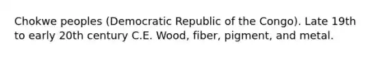 Chokwe peoples (Democratic Republic of the Congo). Late 19th to early 20th century C.E. Wood, fiber, pigment, and metal.