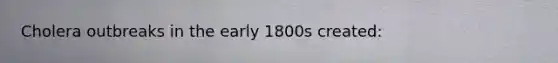 Cholera outbreaks in the early 1800s created: