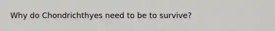 Why do Chondrichthyes need to be to survive?