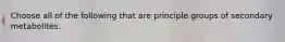 Choose all of the following that are principle groups of secondary metabolites.