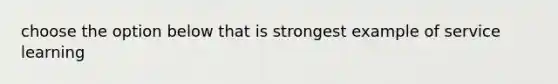 choose the option below that is strongest example of service learning