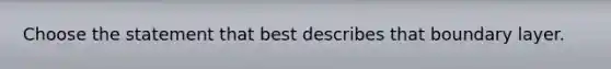Choose the statement that best describes that boundary layer.