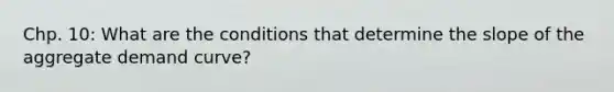 Chp. 10: What are the conditions that determine the slope of the aggregate demand curve?
