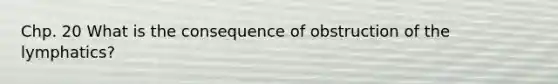 Chp. 20 What is the consequence of obstruction of the lymphatics?