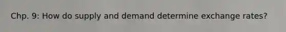 Chp. 9: How do supply and demand determine exchange rates?