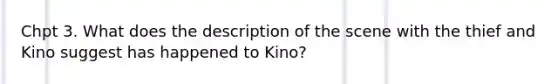 Chpt 3. What does the description of the scene with the thief and Kino suggest has happened to Kino?