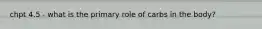 chpt 4.5 - what is the primary role of carbs in the body?