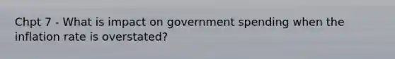 Chpt 7 - What is impact on government spending when the inflation rate is overstated?