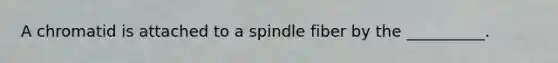 A chromatid is attached to a spindle fiber by the __________.