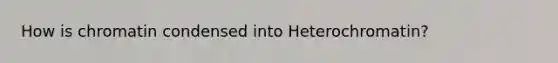 How is chromatin condensed into Heterochromatin?