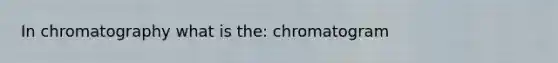 In chromatography what is the: chromatogram