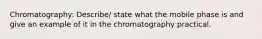 Chromatography: Describe/ state what the mobile phase is and give an example of it in the chromatography practical.