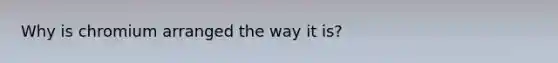 Why is chromium arranged the way it is?