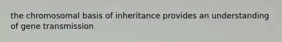 the chromosomal basis of inheritance provides an understanding of gene transmission