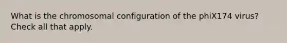 What is the chromosomal configuration of the phiX174 virus? Check all that apply.