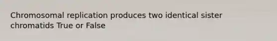 Chromosomal replication produces two identical sister chromatids True or False