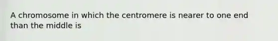 A chromosome in which the centromere is nearer to one end than the middle is