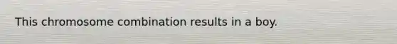 This chromosome combination results in a boy.