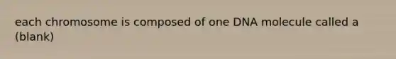 each chromosome is composed of one DNA molecule called a (blank)