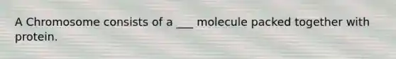 A Chromosome consists of a ___ molecule packed together with protein.