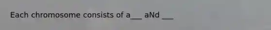 Each chromosome consists of a___ aNd ___