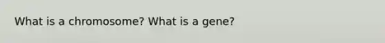 What is a chromosome? What is a gene?