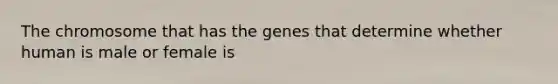 The chromosome that has the genes that determine whether human is male or female is