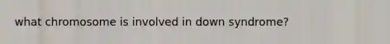 what chromosome is involved in down syndrome?