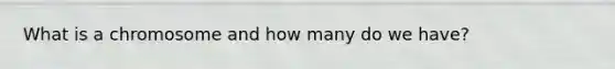 What is a chromosome and how many do we have?